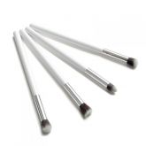 4pcs White Silver Precision Eyeshadow Foundation Brushes Set