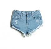 Rolled Up Hem Denim Shorts