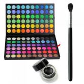 120 EyeShadow Palette #1 w Black Eyeliner Gel & 224# Brush