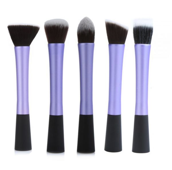 5 pcs Kabuki Powder Foundation Contour Brushes Set Light Pur