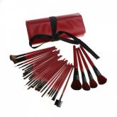 30 pcs Dark Red Makeup Brushes Set with Brush Pouch Bag