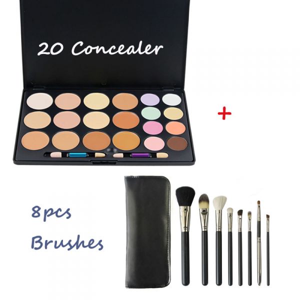 20-color Concealer Makeup Palette with Black Makeup Brush Se