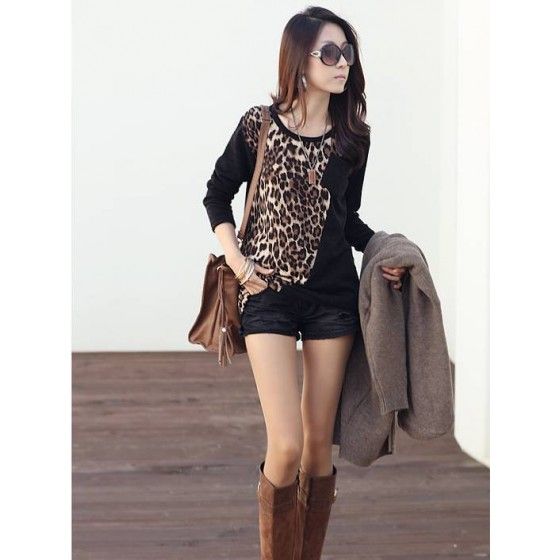 Leopard Loose Long Tops