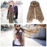 Fashion Chiffon Leopard Scarf