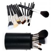 13 pcs Round Cup Holder Makeup Brushes Set Black