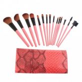 15 pcs Makeup Brushes Set in Python Vernis Brush Pouch