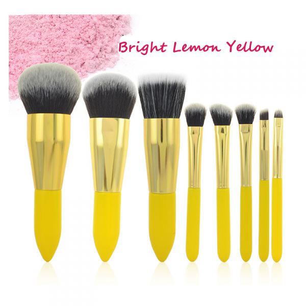 Summer Brushes Set 8 pcs Bright Lemon Yellow (no makeup bag)