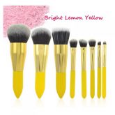 Summer Brushes Set 8 pcs Bright Lemon Yellow (no makeup bag)