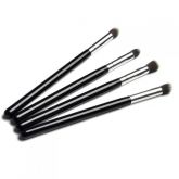 4pcs Black Silver Precision Eyeshadow Foundation Brushes Set