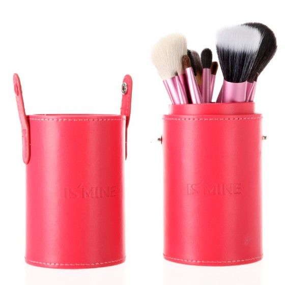 13 pcs Round Cup Holder Makeup Brushes Set Red