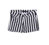 Black & White Stripe Women Shorts